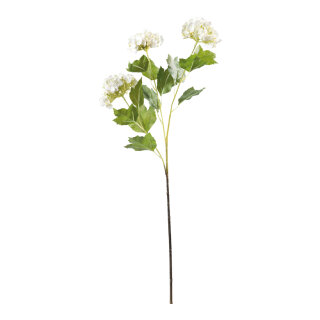 Hydrangea 3-fold, out of plastic/artificial silk, flexible     Size: 66cm, stem: 34cm    Color: white