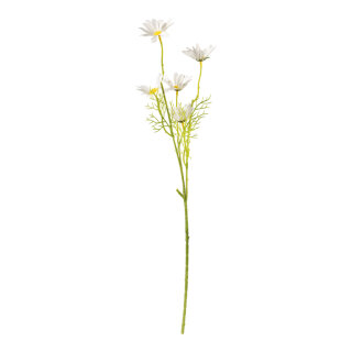 Daisy on stem 5-fold, out of artificial silk/ plastic, flexible     Size: 50cm, stem: 28cm    Color: white/green