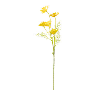 Daisy on stem 5-fold, out of artificial silk/ plastic, flexible     Size: 50cm, stem: 28cm    Color: yellow/green