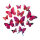 3D Butterflies 12-fold, out of plastic, in a bag, with magnet including adhesive dots     Size: 6-12cm    Color: pink