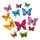 3D Butterflies 12-fold, out of plastic, in a bag, with magnet including adhesive dots     Size: 6-12cm    Color: multicoloured