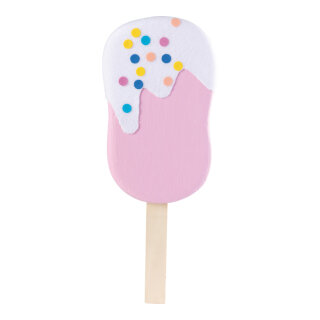 Ice cream with stick out of styrofoam/wood     Size: 50x19x5cm, stick: 18,5cm    Color: pink/multicoloured