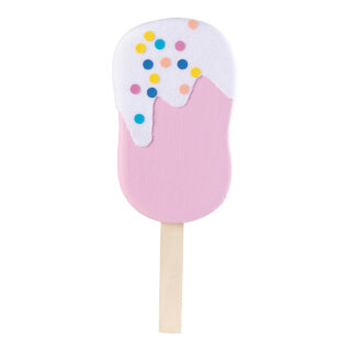 Ice cream with stick out of styrofoam/wood     Size: 50x19x5cm, stick: 18,5cm    Color: pink/multicoloured