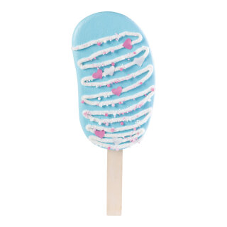 Ice cream with stick out of styrofoam/wood     Size: 50x19x5cm, stick: 18,5cm    Color: blue/white