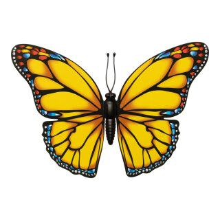 Butterfly out of plastic, with hanger     Size: 21x30cm    Color: yellow