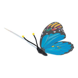 Schmetterling aus Kunststoff, mit Hänger     Groesse: 35x50cm    Farbe: blau