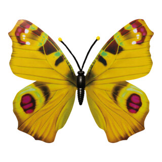 Butterfly out of plastic, with hanger     Size: 35x50cm    Color: yellow