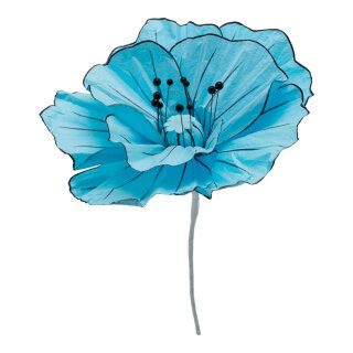 Blüte aus Papier, mit kurzem Stiel, biegsam     Groesse: Ø30cm, Stiel: 24cm    Farbe: blau