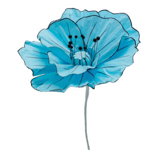 Blossom out of paper, with short stem, flexible     Size: Ø30cm, stem: 24cm    Color: blue