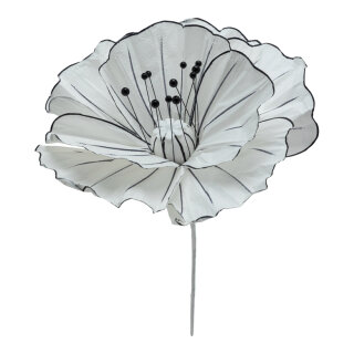 Blossom out of paper, with short stem, flexible     Size: Ø30cm, stem: 24cm    Color: white