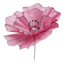 Blossom out of paper, with short stem, flexible     Size:...