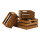 Wooden boxes in set 3-fold, out of fir wood, nested     Size: 40x30x15cm, 30x25x14cm, 25x15x12,5cm    Color: dark brown