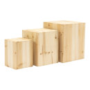 Wooden pedestals in set 3-fold, out of fir wood, open at...