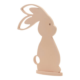 Hase auf Bodenplatte aus MDF     Groesse: 30x20cm, Dicke 12mm    Farbe: rosa