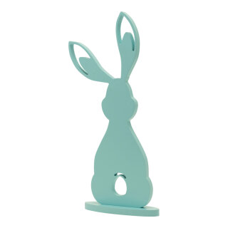 Hase auf Bodenplatte aus MDF     Groesse: 38x16cm, Dicke12mm    Farbe: mint