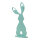 Rabbit on base plate out of MDF     Size: 38x16cm, thickness: 12mm    Color: mint