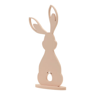 Hase auf Bodenplatte aus MDF     Groesse: 38x16cm, Dicke12mm    Farbe: rosa