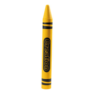 Wax crayon out of styrofoam, self-standing     Size: 80x9cm    Color: yellow/black