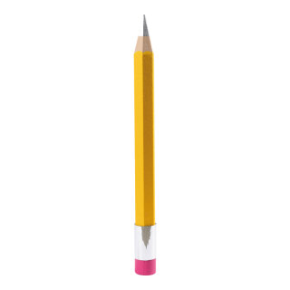 Bleistift mit Radierer aus Styropor, selbststehend     Groesse: 93x7,5cm    Farbe: gelb/pink     #