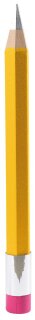 Bleistift mit Radierer aus Styropor, selbststehend     Groesse: 93x7,5cm    Farbe: gelb/pink