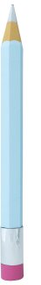 Bleistift mit Radierer aus Styropor     Groesse: 93x7,5cm    Farbe: blau/pink