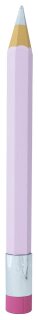 Bleistift mit Radierer aus Styropor, selbststehend     Groesse: 93x7,5cm    Farbe: pink/silber