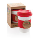 ECO PLA Kaffeebecher Farbe: rot, weiß