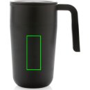 GRS recycelte PP und Stainless Steel Tasse mit Griff Farbe: schwarz