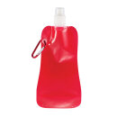Faltbare Wasserflasche mit Karabiner Farbe: rot, weiß