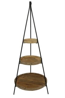 Display Tipi / Etagere aus Holz  Ø57cm, Höhe 146cm