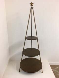 Display Tipi / Etagere aus Messing Ø60cm, Höhe 154cm