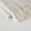 Decke Moiko., Polyester, Einfarbig, Cremeweiß