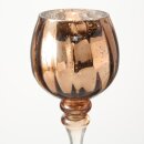 Windlicht Manou aus Glas 3 tlg. Rund, H 30-40cm, Farbe: Kupfer Silber Glänzend