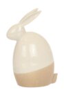 Osterhase Keramik L13 x  B7  x H18cm weiß/natur