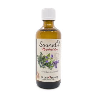 100ml SaunaÖl Alpenkräuter         Größe(LxBxH): 45x45x130mm