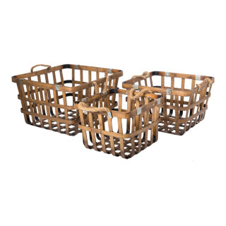 Bamboo basket set of 3, nested     Size: 41x39x26cm, 35x33x22cm, 30x28x21cm    Color: natural