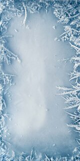 Motivdruck Frost Crystal aus Papier     Groesse:180x90cm    Farbe:blau/weiß     #