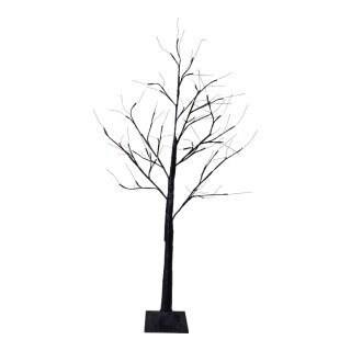 Baum mit 48 LEDs, aus Kunststoff, 3m Zuleitung, mit IP44 Transformer, 24V, für innen     Groesse:120cm, Kunststofffuß: 18x18x5cm    Farbe:schwarz/warm weiß