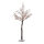 LED-Birkenbaum mit 120 LEDs, Stamm aus Eisen, beschneit, 5m Zuleitung, mit IP44 Transformer     Groesse: 160cm, Holzfuß: 20,5x20,5x3cm    Farbe: braun/weiß/warm weiß