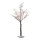 LED-Birkenbaum mit 50 LEDs, Stamm aus Eisen, beschneit, 5m Zuleitung, mit IP44 Transformer     Groesse: 120cm, Holzfuß: 17x17x3cm    Farbe: braun/weiß/warm weiß
