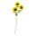 Sonnenblume 3-fach, aus Kunststoff/Kunstseide, 5 Blätter     Groesse: 90cm, Blüte: Ø 18cm    Farbe: gelb/grün