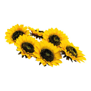 Sonnenblumenblüten 6 Stk./Btl., aus Kunstseide     Groesse:Ø 14cm    Farbe:gelb