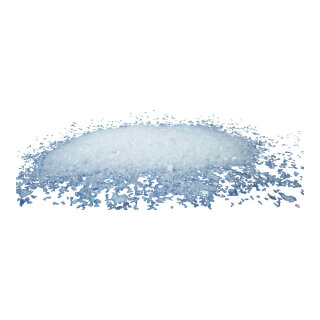 Kunstschnee, fein, irisierend aus PVC, zum Streuen     Groesse: 500g    Farbe: irisierend