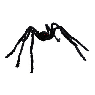 Spinne aus Styropor/Synthetik-Wolle, biegsam     Groesse: 124x80x25cm    Farbe: schwarz
