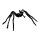 Spinne aus Styropor/Synthetik-Wolle, biegsam     Groesse: 124x80x25cm    Farbe: schwarz