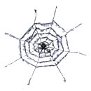 Spinnennetz mit Spinne aus Styropor/Synthetik-Wolle, mit...