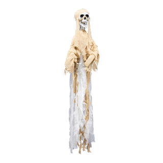 Gruselfigur»Skelett« aus Kunststoff/Stoff, 3x LR44 Batterien erforderlich     Groesse: 160x110cm    Farbe: weiß/beige
