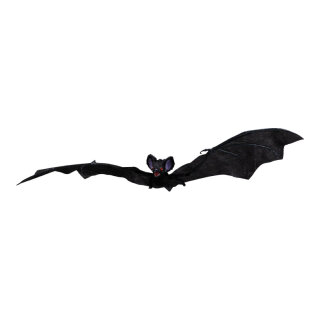 Fledermaus aus Styropor/Kunststoff/Stoff, mit Nylonfaden     Groesse: 74x24cm    Farbe: schwarz
