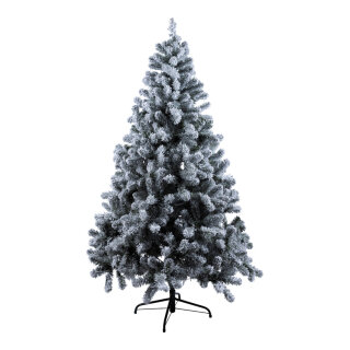 Edeltanne      Groesse: mit 200 warm weiße LEDs, 350 Tips, aus Kunststoff (PVC), beschneit, mit Metallständer, 150cm, Ø 88cm    Farbe: weiß/grün