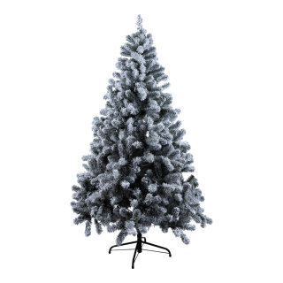 Edeltanne      Groesse: mit 350 warm weiße LEDs, 520 Tips, aus Kunststoff (PVC), beschneit, mit Metallständer, 180cm, Ø 105cm    Farbe: weiß/grün